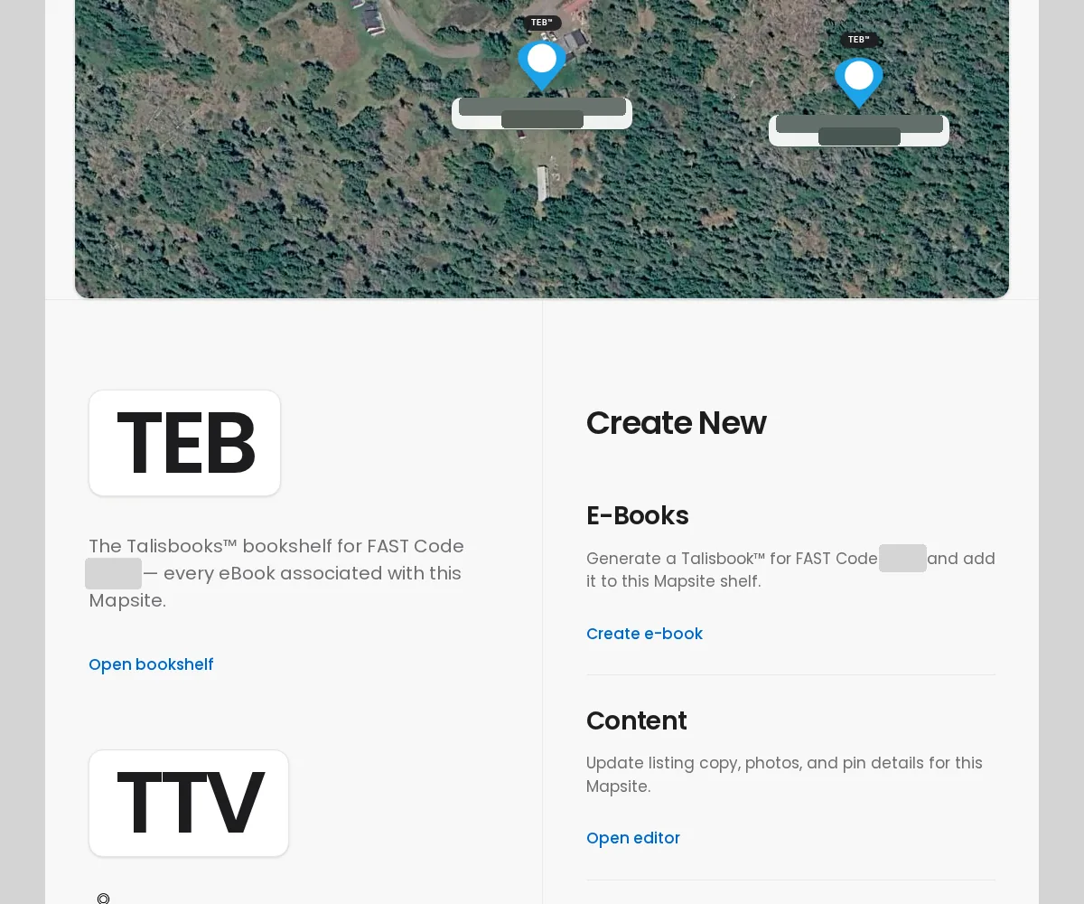 Live Mapsite example 4 of 4, with personal details hidden